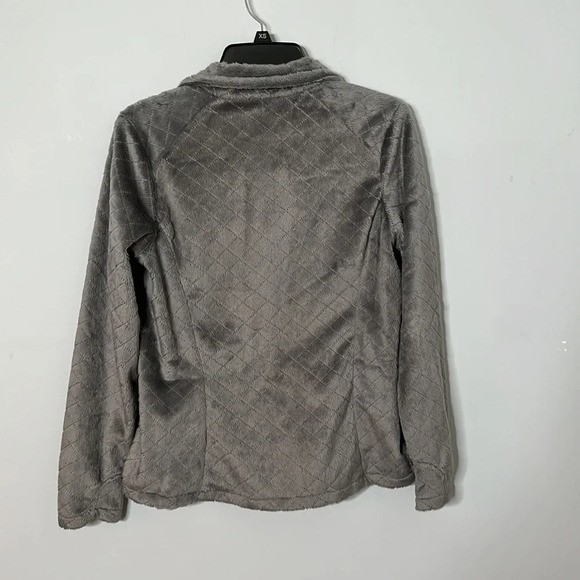 Natural Reflections Gray Fleece Quilted Full Zip Jacket - Picture 6 of 6